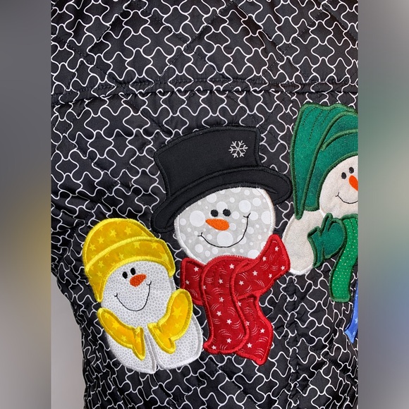 Snowman puffer full zip vest size large ugly Christmas vest holiday embroidery - Picture 6 of 9